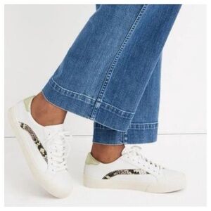 Madewell Sidewalk Low-top Sneakers Snake Metallic Leather Women’s size 6.5 M